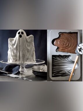 👻🎃 NEW Nordic Ware Ghost Cake Pan Williams Sonoma 3D Halloween 10 Cup